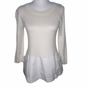 Moth Cream Long Sleeve Top Size S